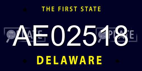 AE02518 Delaware License Plate