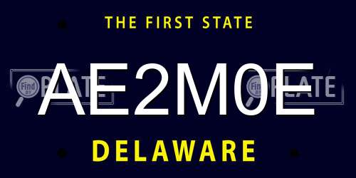 AE2M0E Delaware License Plate