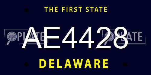 AE4428 Delaware License Plate