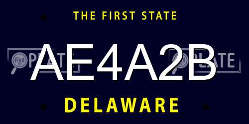 AE4A2B Delaware License Plate