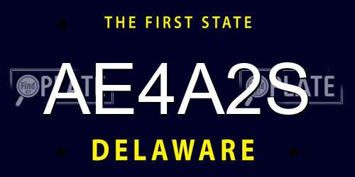 AE4A2S Delaware License Plate