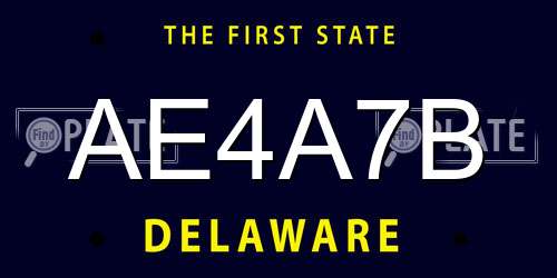 AE4A7B Delaware License Plate