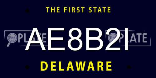 AE8B2I Delaware License Plate