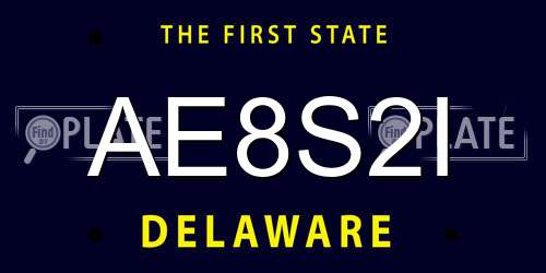 AE8S2I Delaware License Plate