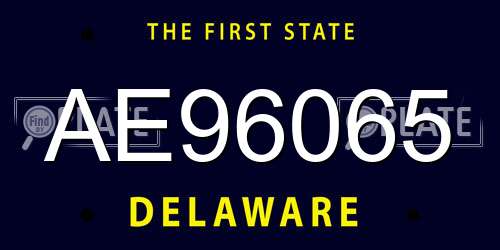 AE96065 Delaware License Plate