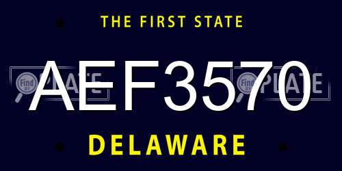 AEF3570 Delaware License Plate