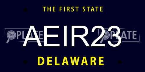 AEIR23 Delaware License Plate