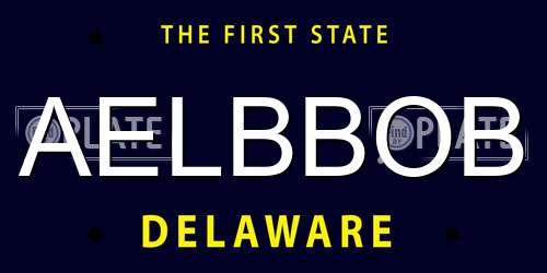 AELBBOB Delaware License Plate
