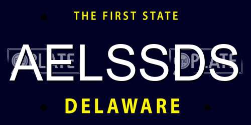 AELSSDS Delaware License Plate