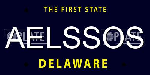 AELSSOS Delaware License Plate