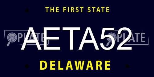 AETA52 Delaware License Plate
