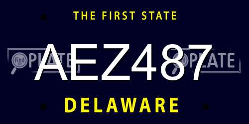 AEZ487 Delaware License Plate