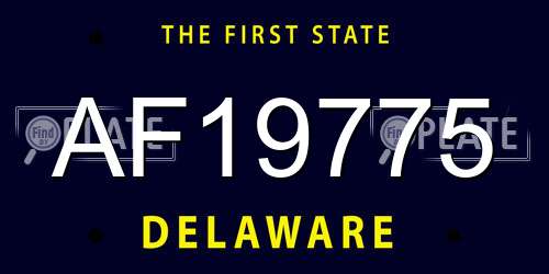AF19775 Delaware License Plate