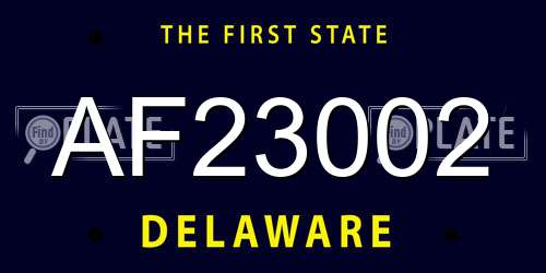 AF23002 Delaware License Plate