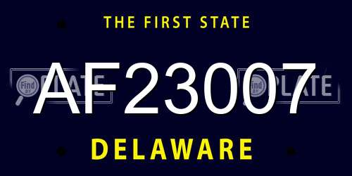 AF23007 Delaware License Plate