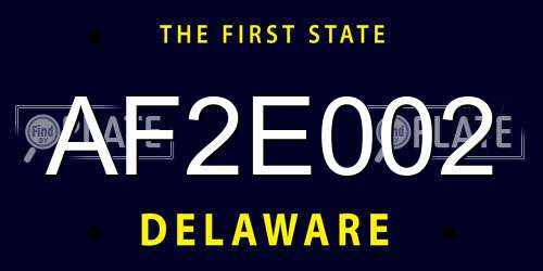 AF2E002 Delaware License Plate