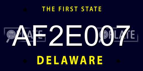 AF2E007 Delaware License Plate