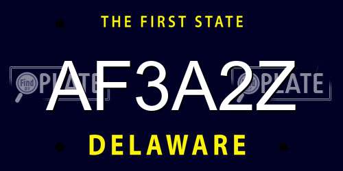 AF3A2Z Delaware License Plate