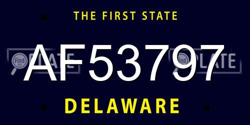 AF53797 Delaware License Plate