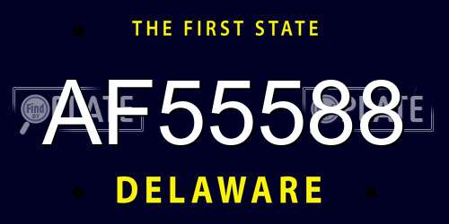 AF55588 Delaware License Plate