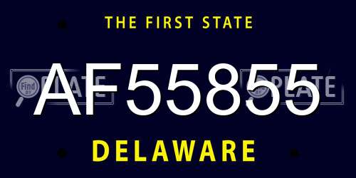 AF55855 Delaware License Plate