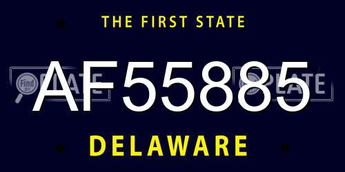 AF55885 Delaware License Plate