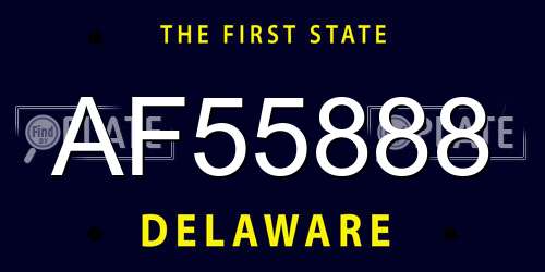 AF55888 Delaware License Plate