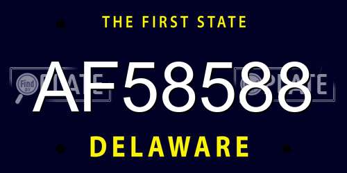 AF58588 Delaware License Plate
