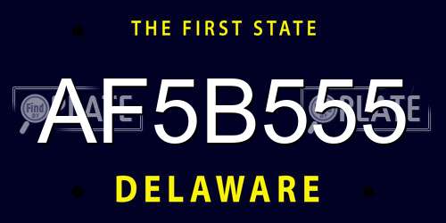AF5B555 Delaware License Plate