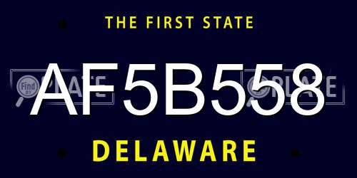 AF5B558 Delaware License Plate