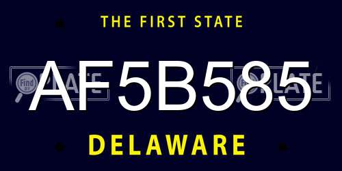 AF5B585 Delaware License Plate