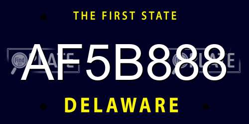 AF5B888 Delaware License Plate