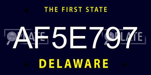 AF5E797 Delaware License Plate
