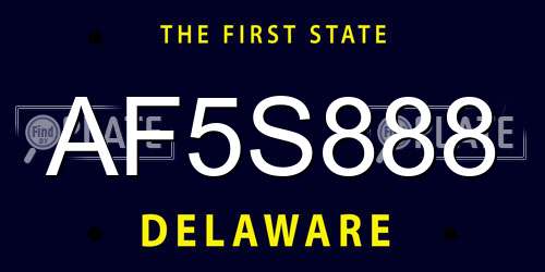 AF5S888 Delaware License Plate