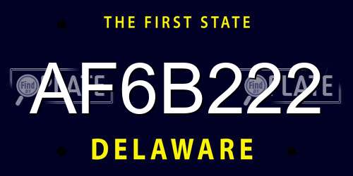 AF6B222 Delaware License Plate