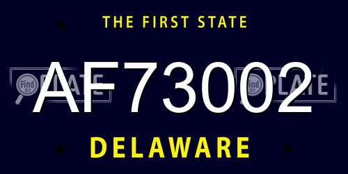 AF73002 Delaware License Plate