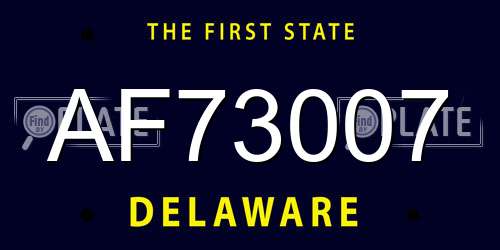 AF73007 Delaware License Plate