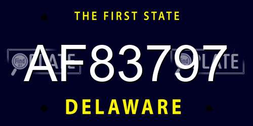 AF83797 Delaware License Plate