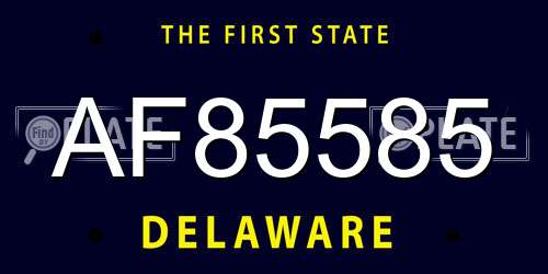 AF85585 Delaware License Plate
