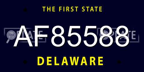 AF85588 Delaware License Plate