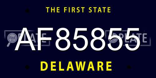 AF85855 Delaware License Plate