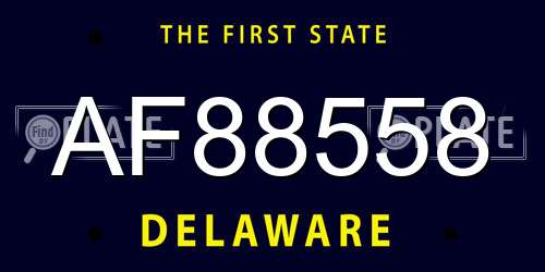 AF88558 Delaware License Plate