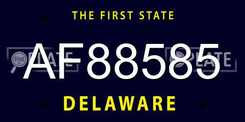 AF88585 Delaware License Plate