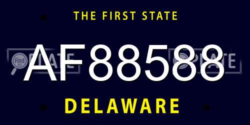 AF88588 Delaware License Plate