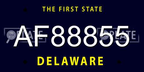 AF88855 Delaware License Plate