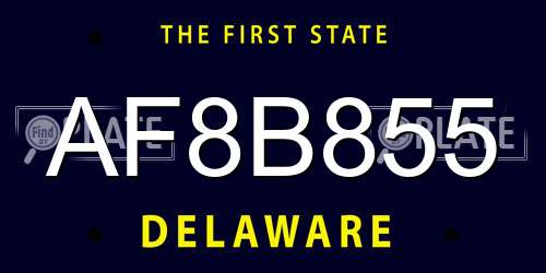 AF8B855 Delaware License Plate