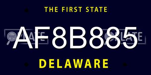 AF8B885 Delaware License Plate