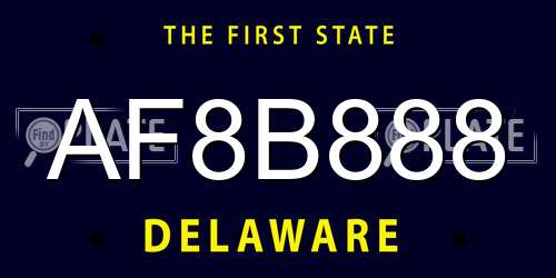 AF8B888 Delaware License Plate