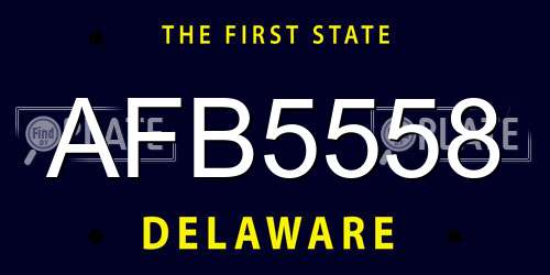 AFB5558 Delaware License Plate
