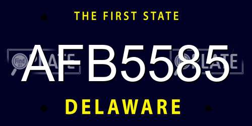 AFB5585 Delaware License Plate